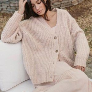 Jenni Kayne Cocoon Cardigan in Taupe Beige Small